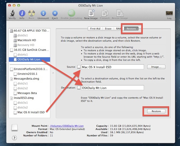 How to Make a Bootable OS X 10.8 Mountain Lion USB Install Drive